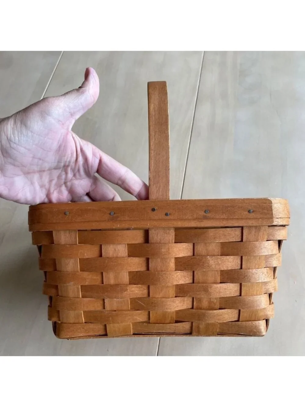 Set of Two Vintage Longaberger Handwoven Wooden Baskets, 1995/1997, Made‎ in USA